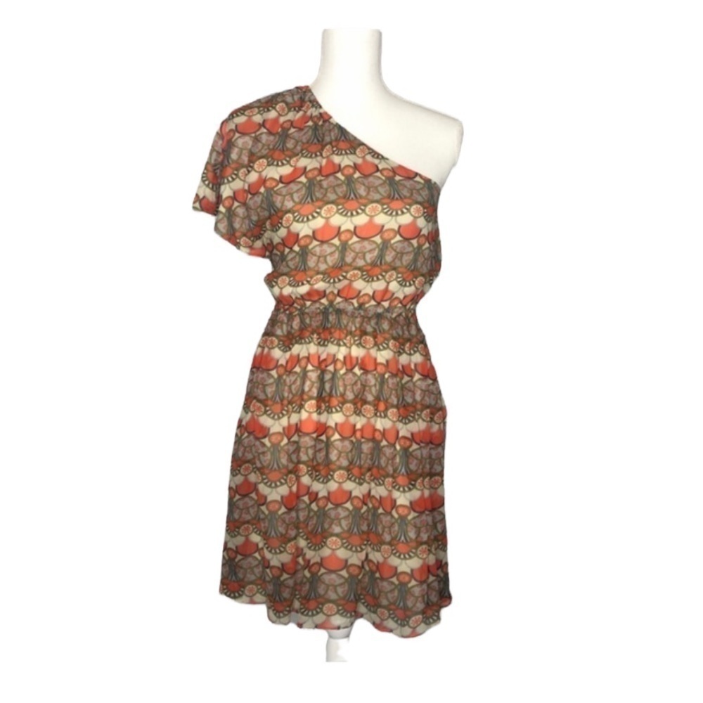 Alice + Olivia Silk One Shoulder Mini Dress